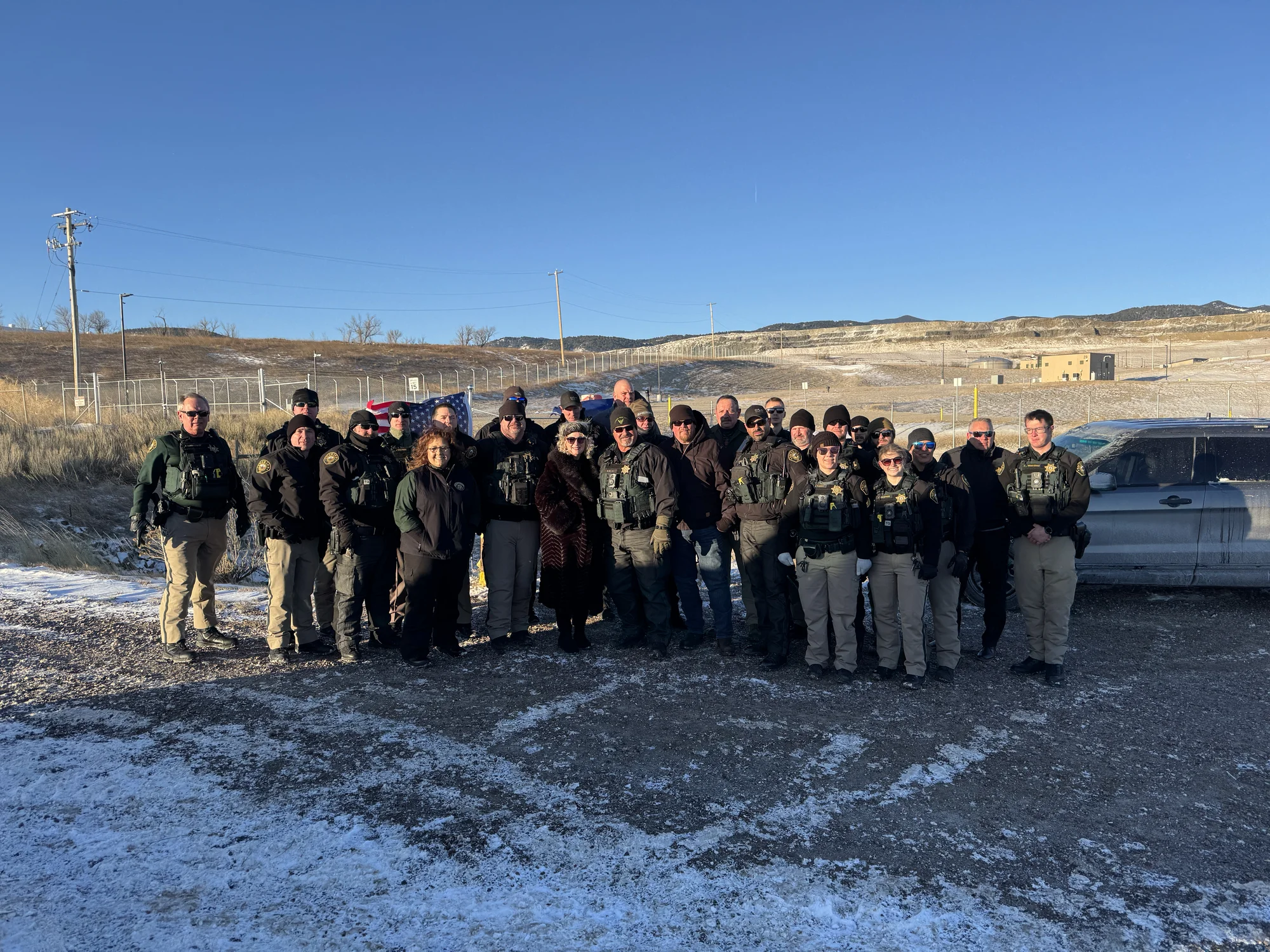 JCSO Traffic Unit gathered for the annual roadside memorial honoring fallen Sgt. Dave Baldwin